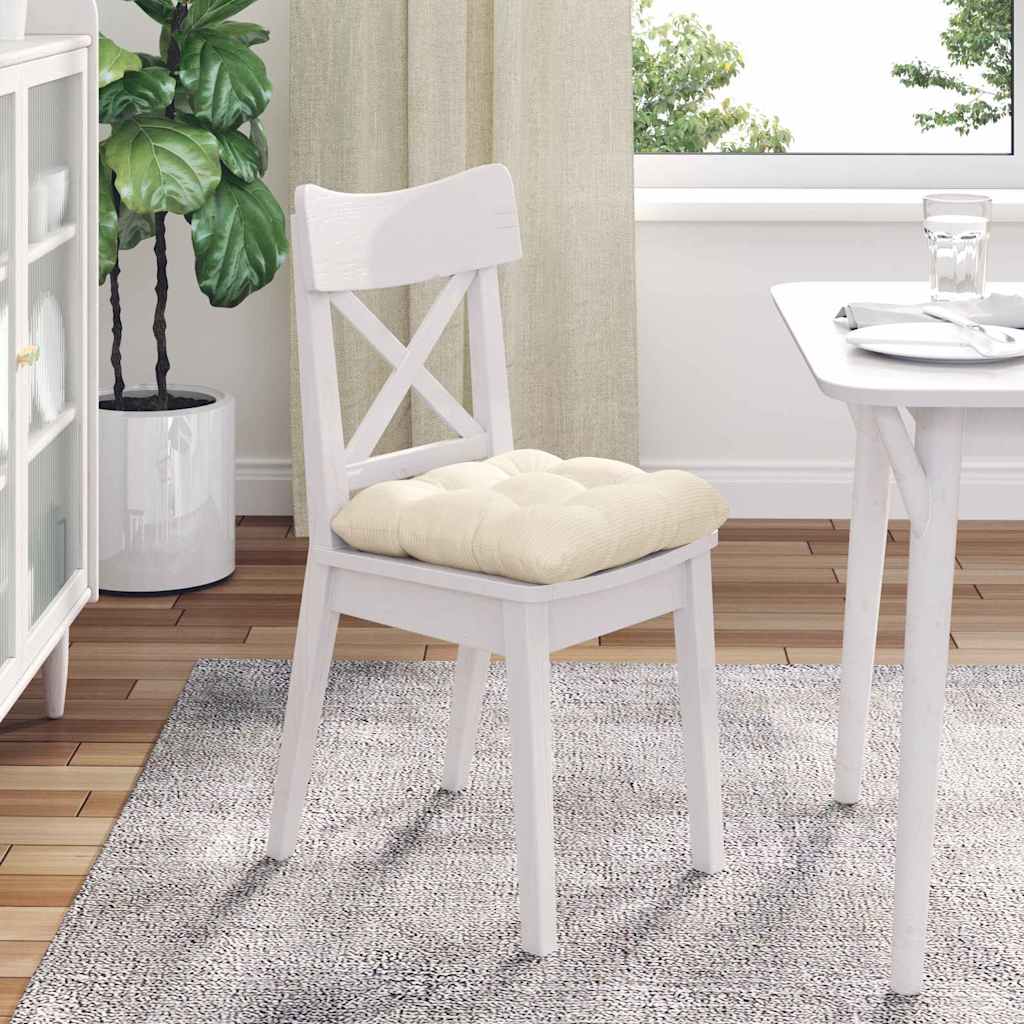 Cuscini per Seduta 4 pcs Crema 45 x 45 cm Tessuto in Cords