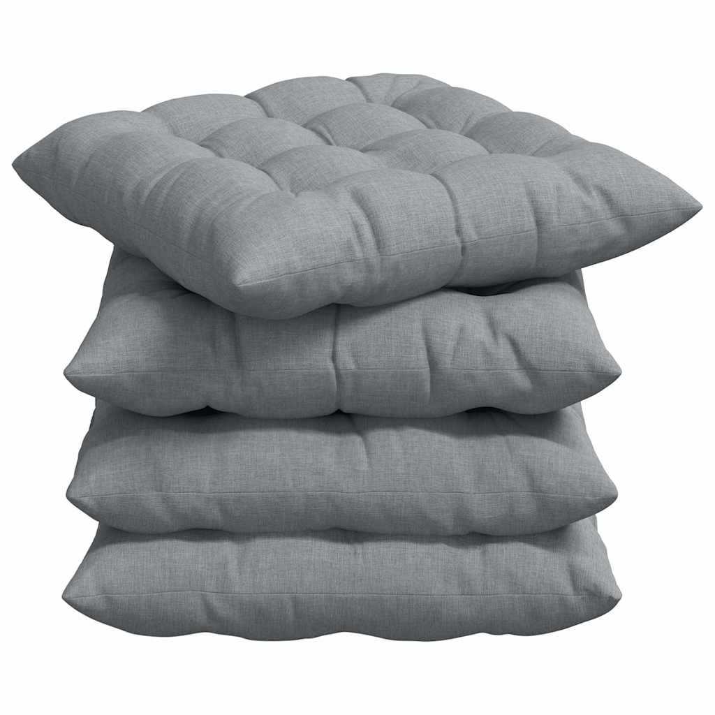 Cuscini per Seduta 4 pcs Grigio chiaro 40 x 40 x 6 cm Tessuto