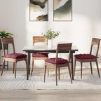 Cuscini per Seduta 4 pcs Rosso Vino 40 x 40 x 6 cm Tessuto