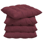 Cuscini per Seduta 4 pcs Rosso Vino 40 x 40 x 6 cm Tessuto