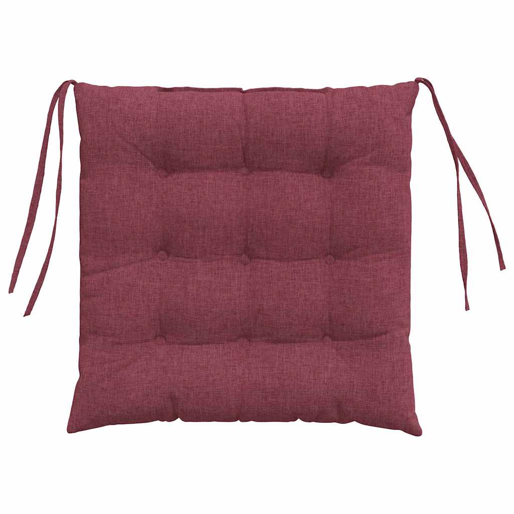 Cuscini per Seduta 4 pcs Rosso Vino 40 x 40 x 6 cm Tessuto