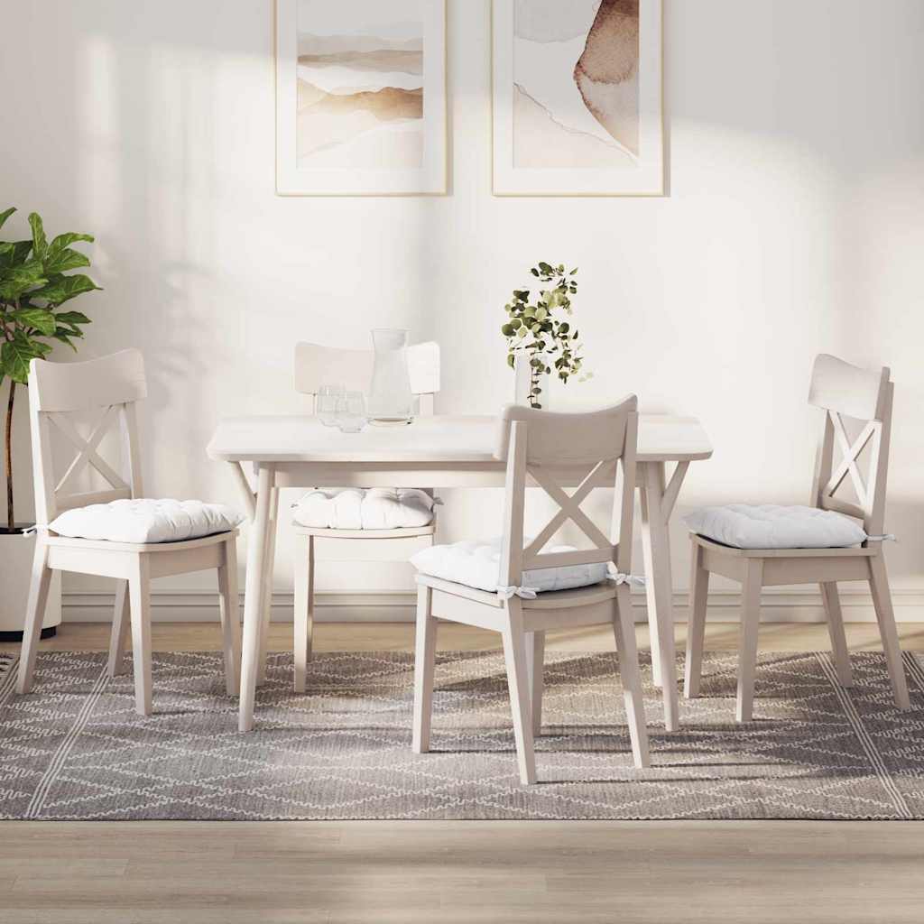 Cuscini per Seduta 4 pcs Bianco 40 x 40 x 6 cm Tessuto