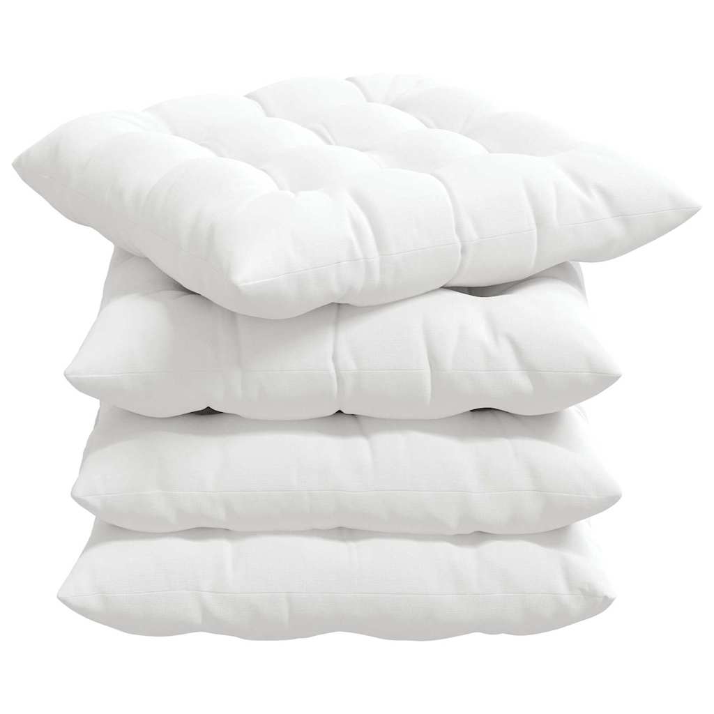 Cuscini per Seduta 4 pcs Bianco 40 x 40 x 6 cm Tessuto