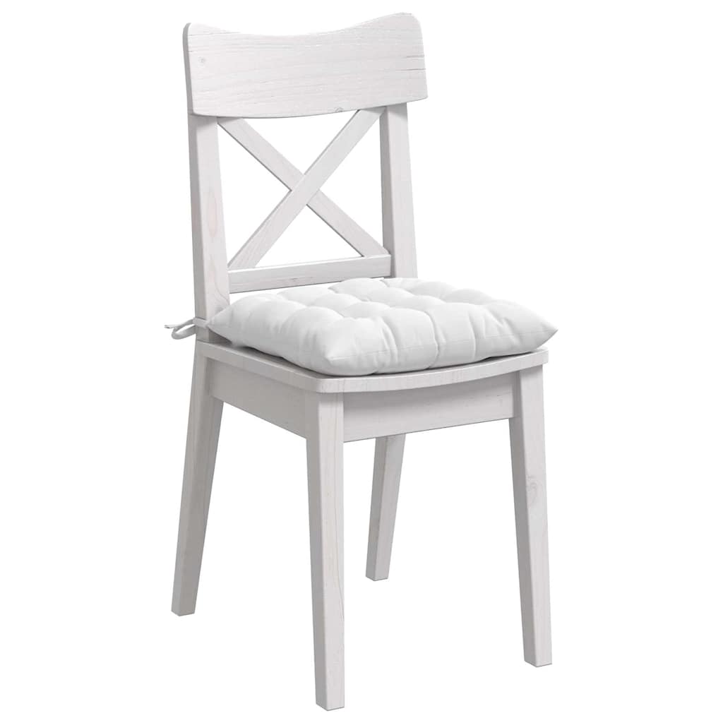 Cuscini per Seduta 4 pcs Bianco 40 x 40 x 6 cm Tessuto