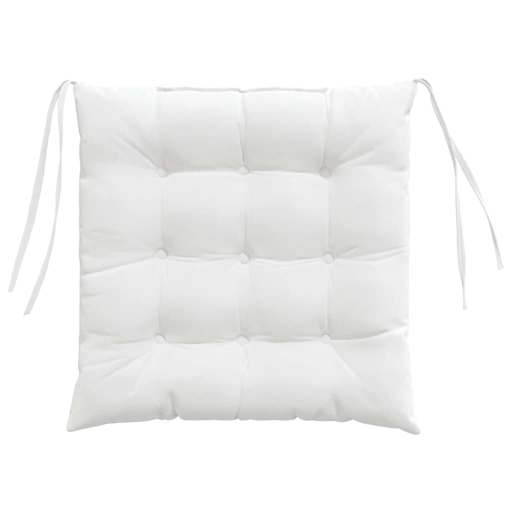 Cuscini per Seduta 4 pcs Bianco 40 x 40 x 6 cm Tessuto