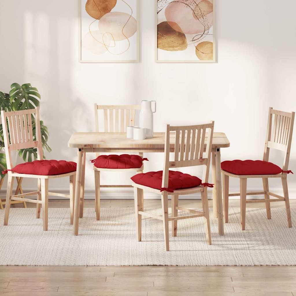 Cuscini per Seduta 4 pcs Rosso 40 x 40 x 6 cm Tessuto