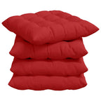 Cuscini per Seduta 4 pcs Rosso 40 x 40 x 6 cm Tessuto