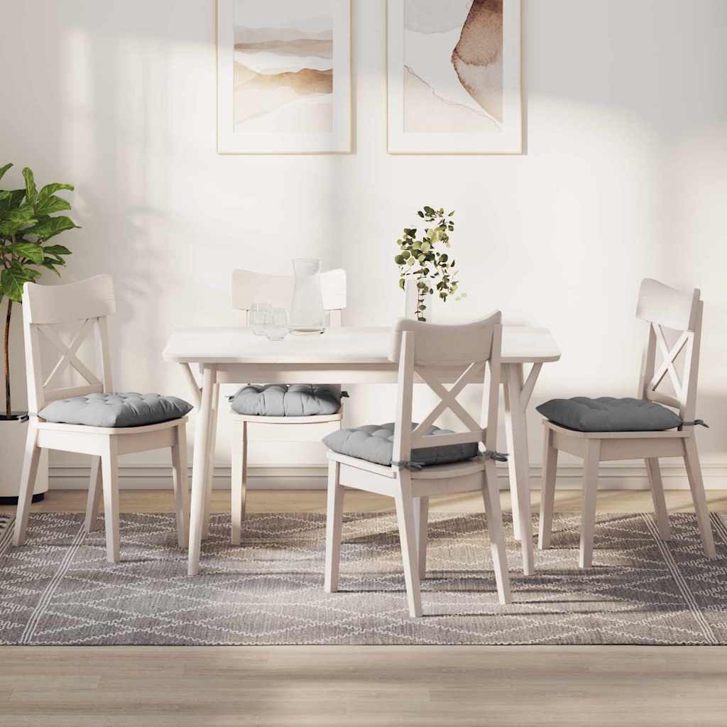 Cuscini per Seduta 4 pcs Grigio Nuvola 40 x 40 x 6 cm Tessuto