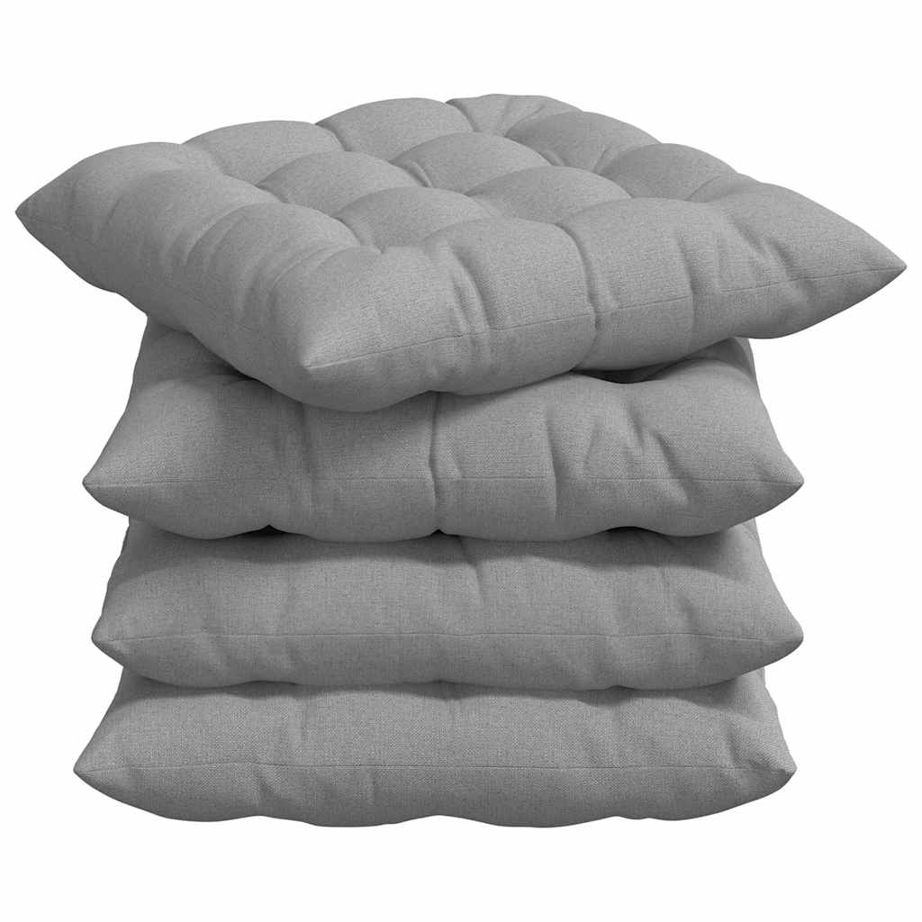 Cuscini per Seduta 4 pcs Grigio Nuvola 40 x 40 x 6 cm Tessuto