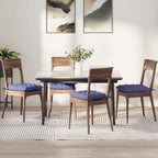Cuscini per Seduta 4 pcs Blu jeans 40 x 40 x 6 cm Tessuto