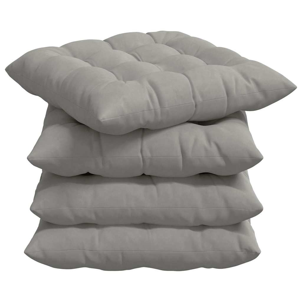 Cuscini per Seduta 4 pcs Grigio chiaro 40 x 40 x 6 cm