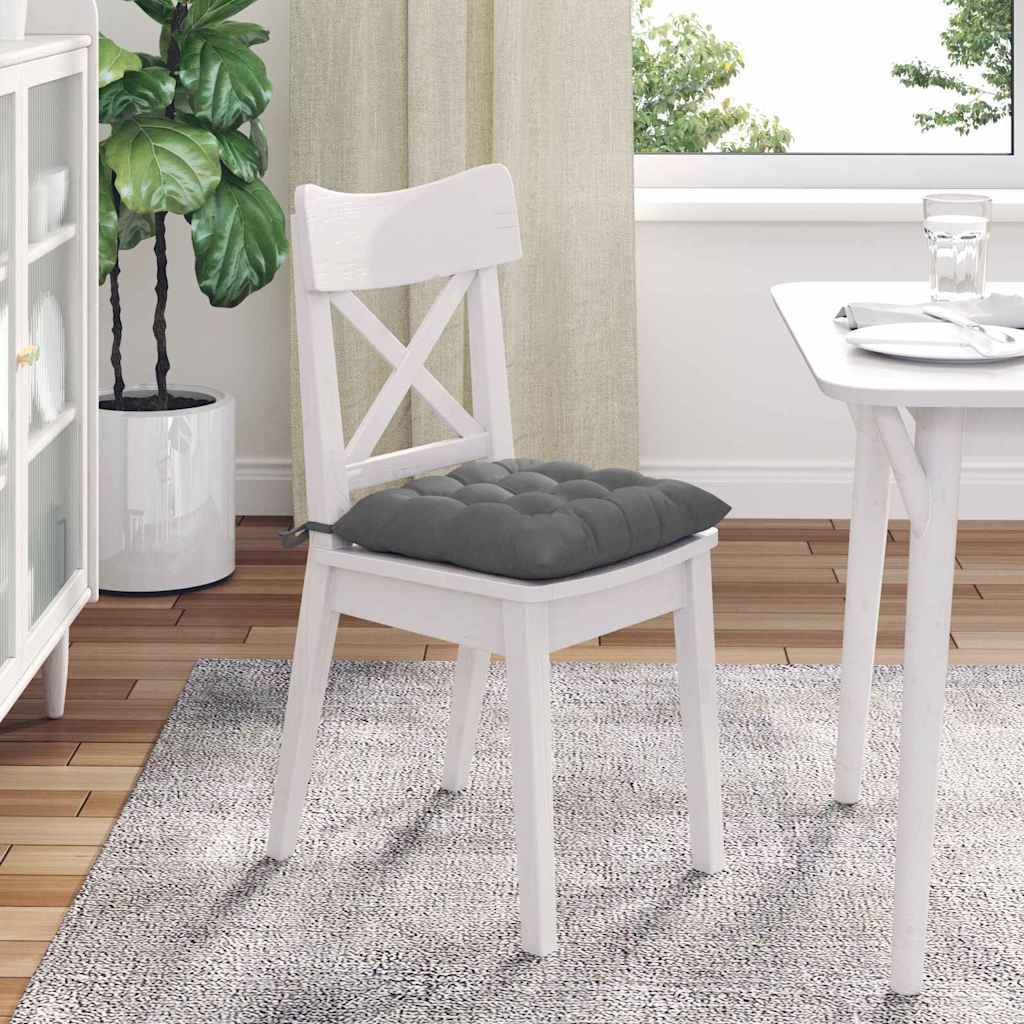 Cuscini per Seduta 4 pcs Grigio scuro 40 x 40 x 6 cm Microfibra