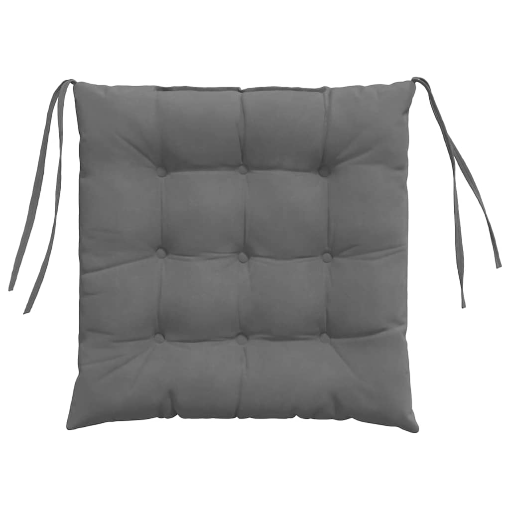 Cuscini per Seduta 4 pcs Grigio scuro 40 x 40 x 6 cm Microfibra
