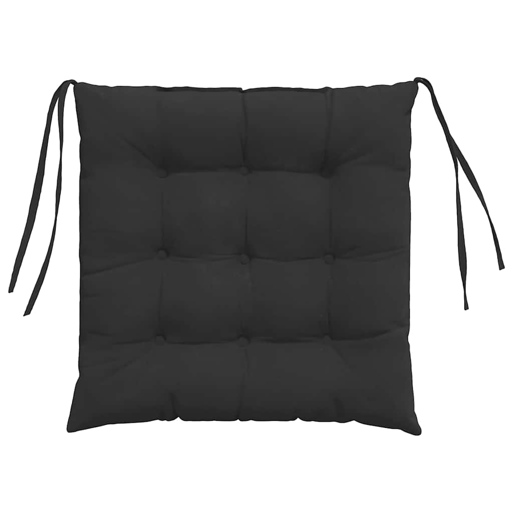 Cuscini per Seduta 4 pcs Nero 40 x 40 x 6 cm Microfibra