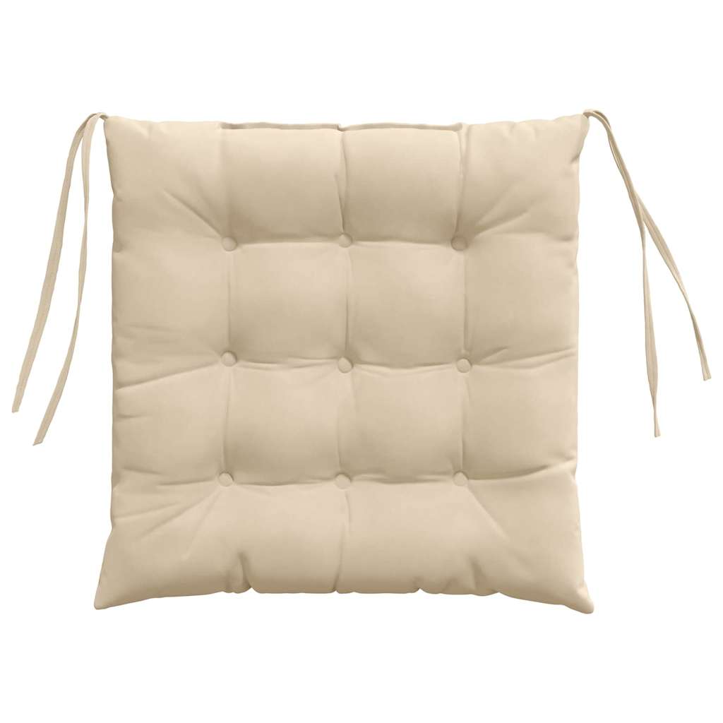 Cuscini per Seduta 4 pcs Crema 40 x 40 x 6 cm Microfibra
