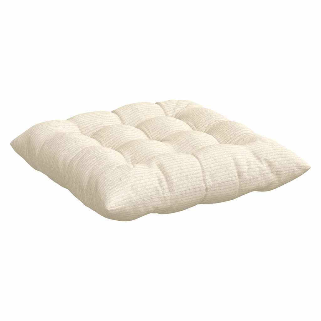 Cuscini per Seduta 4 pcs Crema 40 x 40 x 6 cm Tessuto in Cords
