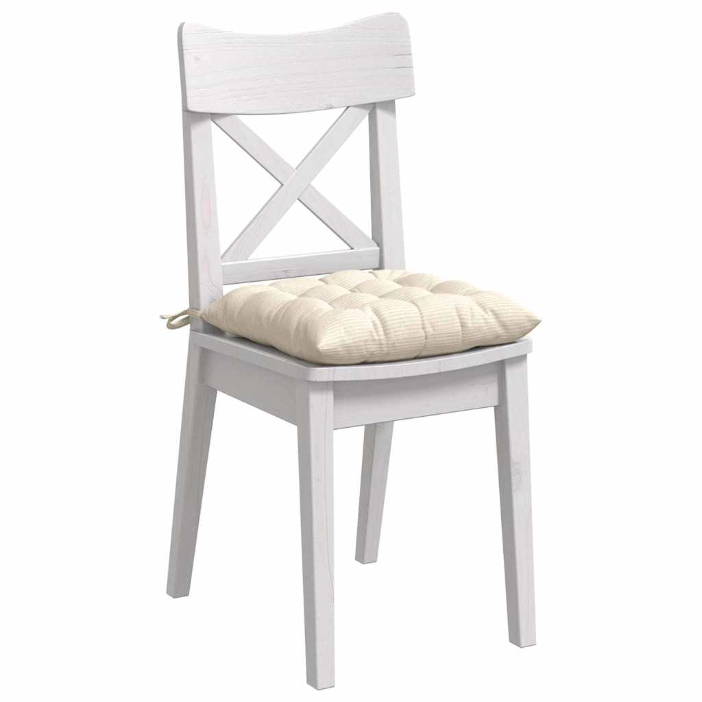 Cuscini per Seduta 4 pcs Crema 40 x 40 x 6 cm Tessuto in Cords