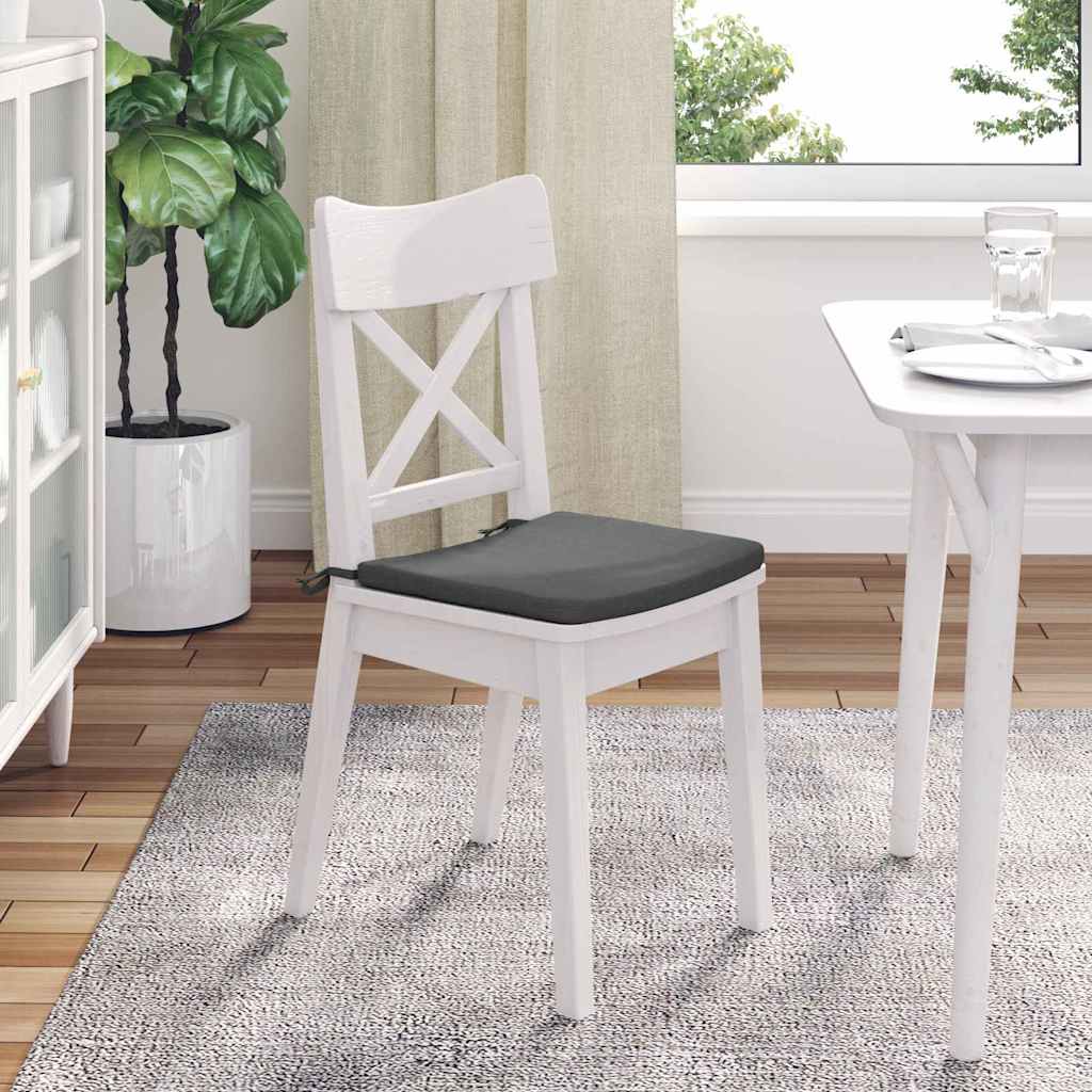 Cuscini per Seduta 4 pcs Grigio scuro 40 x 40 x 3 cm Tessuto