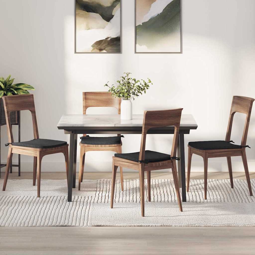 Cuscini per Seduta 4 pcs Nero 40 x 40 x 3 cm Tessuto