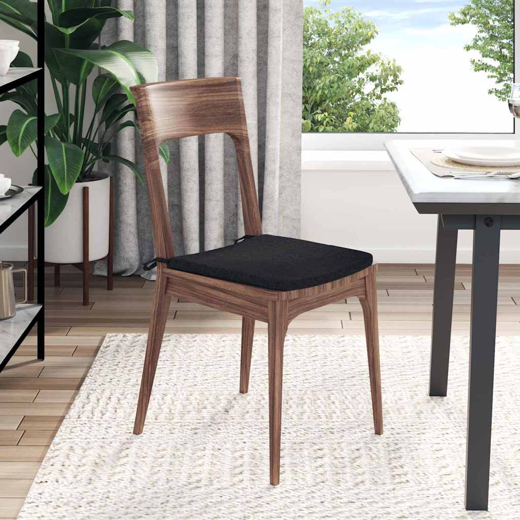 Cuscini per Seduta 4 pcs Nero 40 x 40 x 3 cm Tessuto