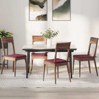 Cuscini per Seduta 4 pcs Rosso Vino 40 x 40 x 3 cm Tessuto