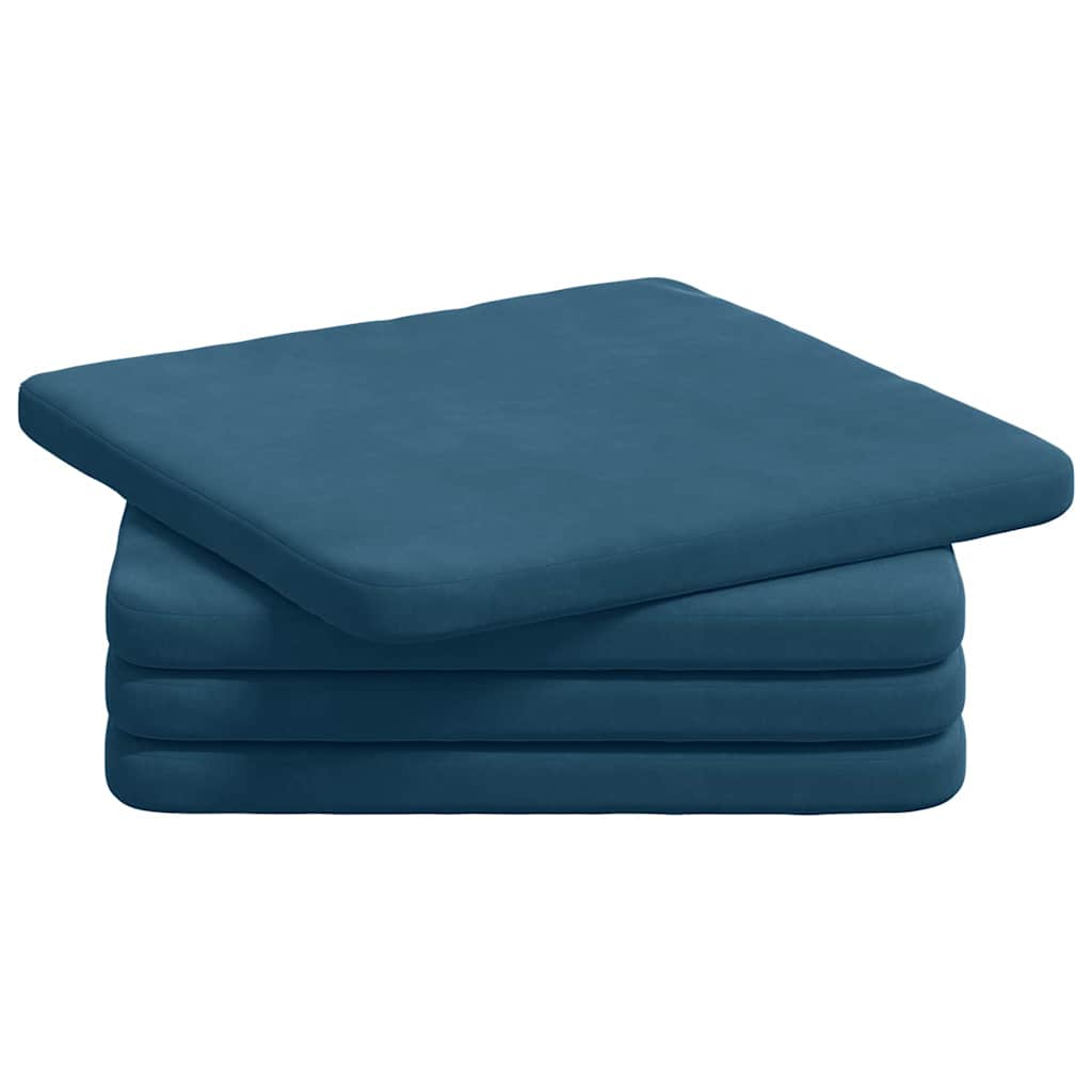 Cuscini per Seduta 4 pcs Blu 40 x 40 x 3 cm Velluto