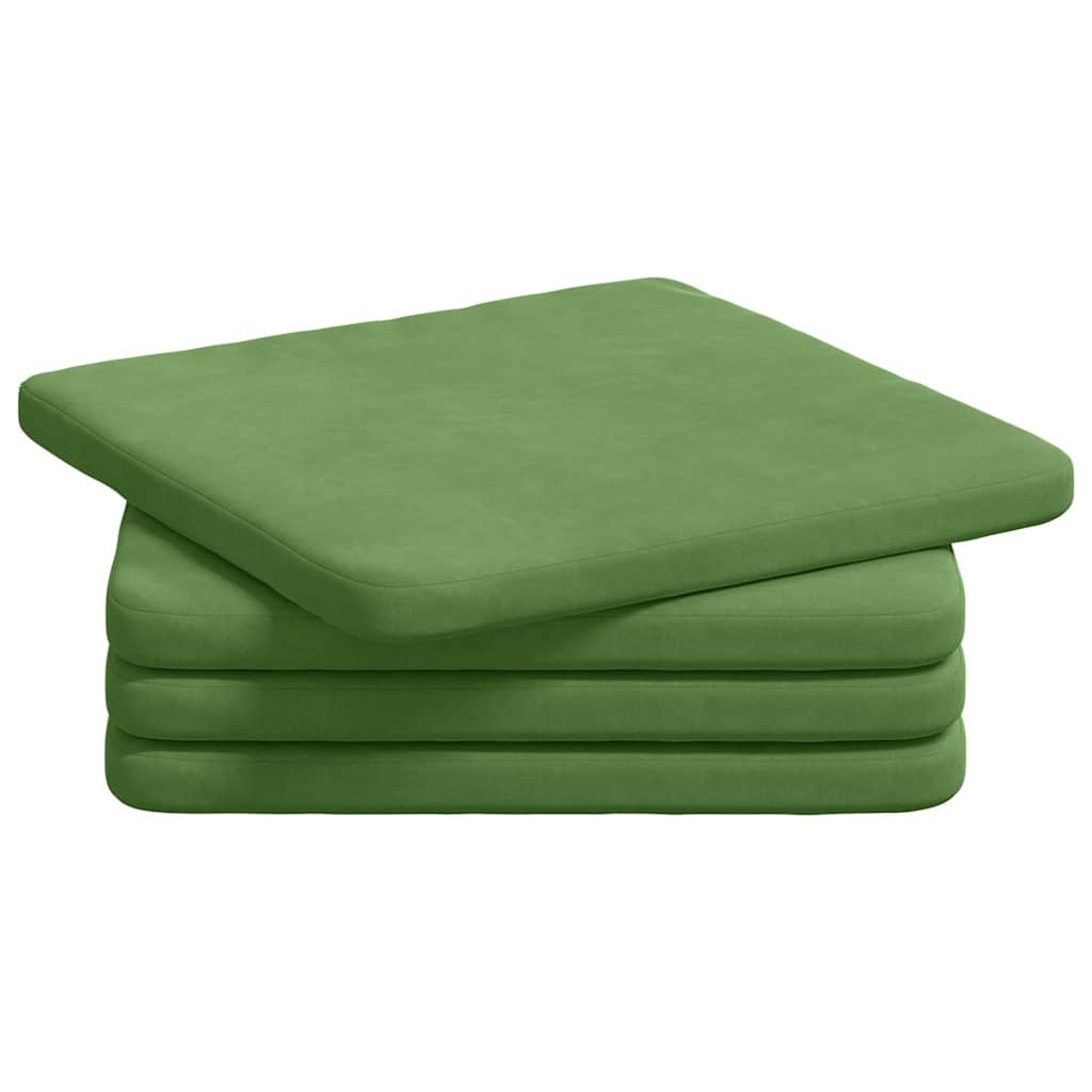 Cuscini per Seduta 4 pcs Verde chiaro 40 x 40 x 3 cm Velluto