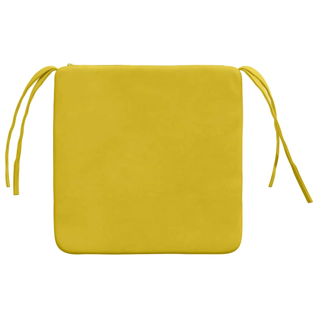 Cuscini per Seduta 4 pcs Giallo 40 x 40 x 3 cm Velluto