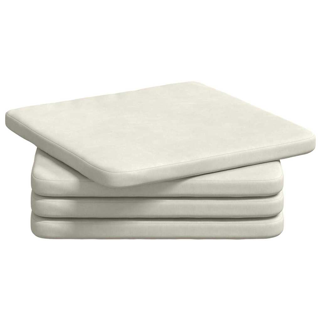 Cuscini per Seduta 4 pcs Crema 40 x 40 x 3 cm Velluto