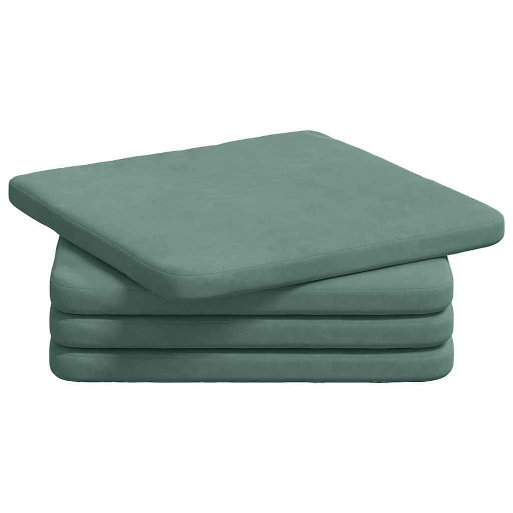 Cuscini per Seduta 4 pcs Verde Mare 40 x 40 x 3 cm Velluto