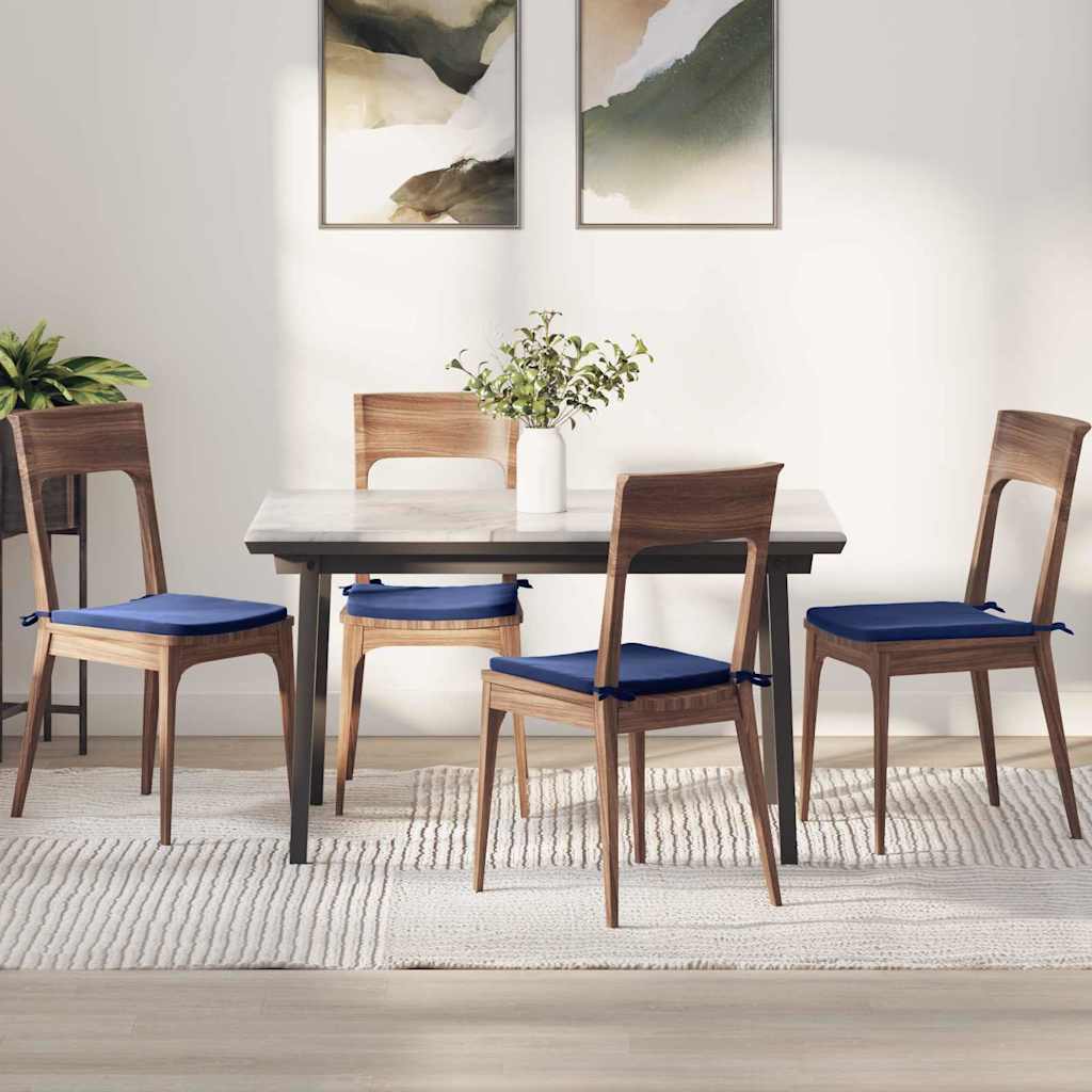 Cuscini per Seduta 4 pcs Blu Polizia 40 x 40 x 3 cm Velluto
