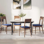 Cuscini per Seduta 4 pcs Blu Polizia 40 x 40 x 3 cm Velluto