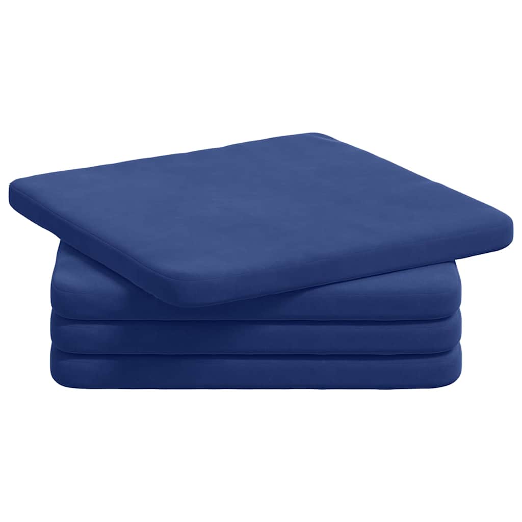 Cuscini per Seduta 4 pcs Blu Polizia 40 x 40 x 3 cm Velluto