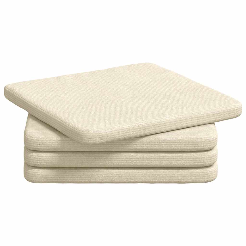 Cuscini per Seduta 4 pcs Crema 40 x 40 x 3 cm Tessuto in Cords