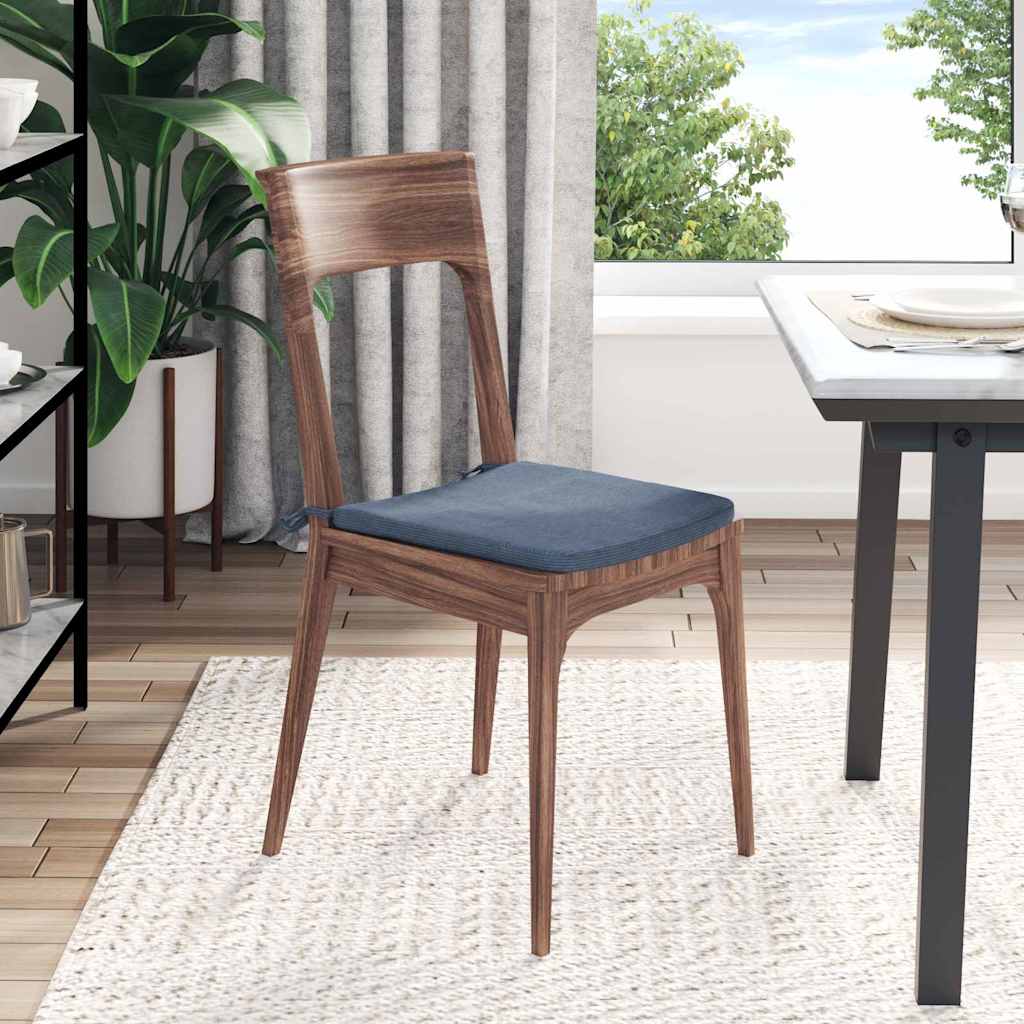 Cuscini per Seduta 4 pcs Blu 40 x 40 x 3 cm Tessuto in Cords
