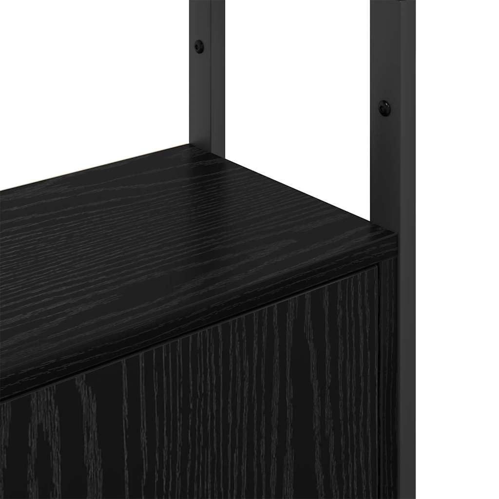 Armadio per Libri Rovere Nero 40 x 24 x 161 cm