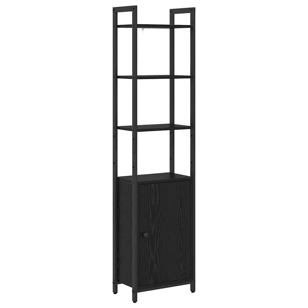 Armadio per Libri Rovere Nero 40 x 24 x 161 cm
