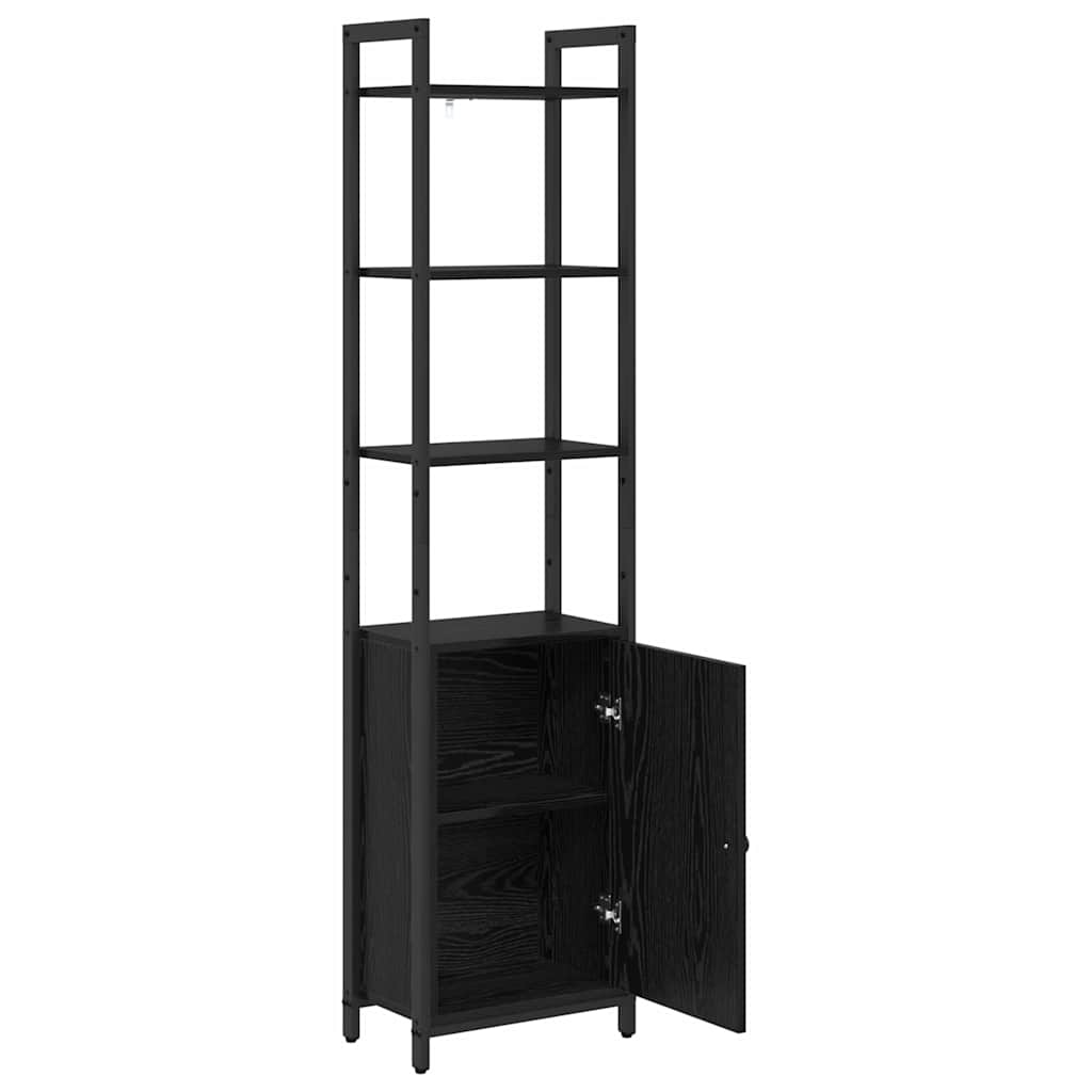 Armadio per Libri Rovere Nero 40 x 24 x 161 cm