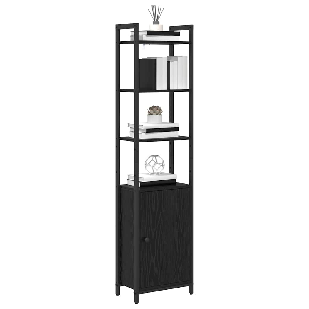 Armadio per Libri Rovere Nero 40 x 24 x 161 cm