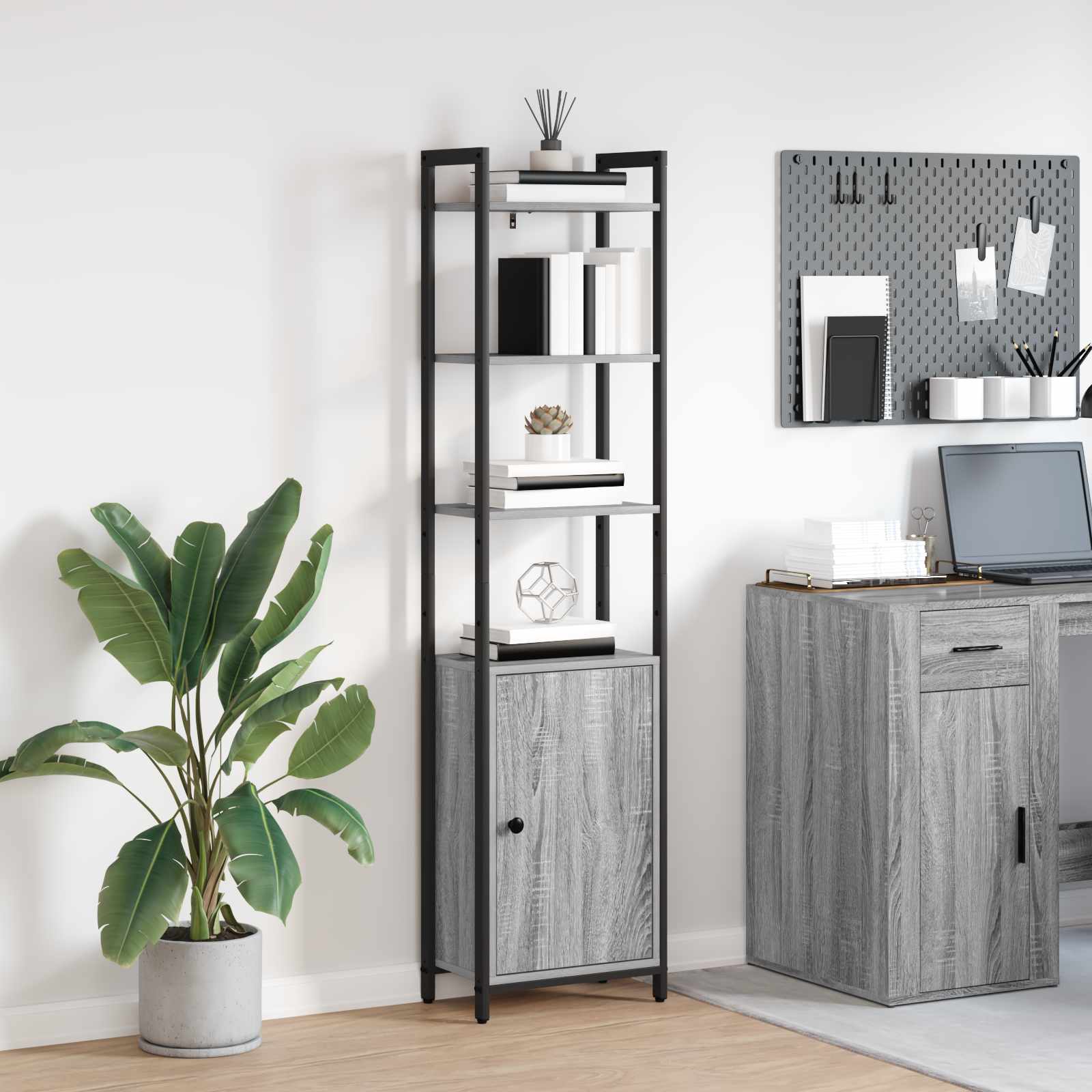 Armadio per Libri Grigio Sonoma 40 x 24 x 161 cm