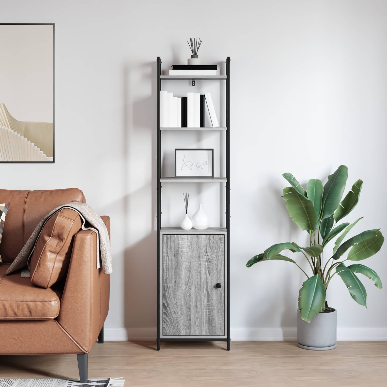 Armadio per Libri Grigio Sonoma 40 x 24 x 161 cm