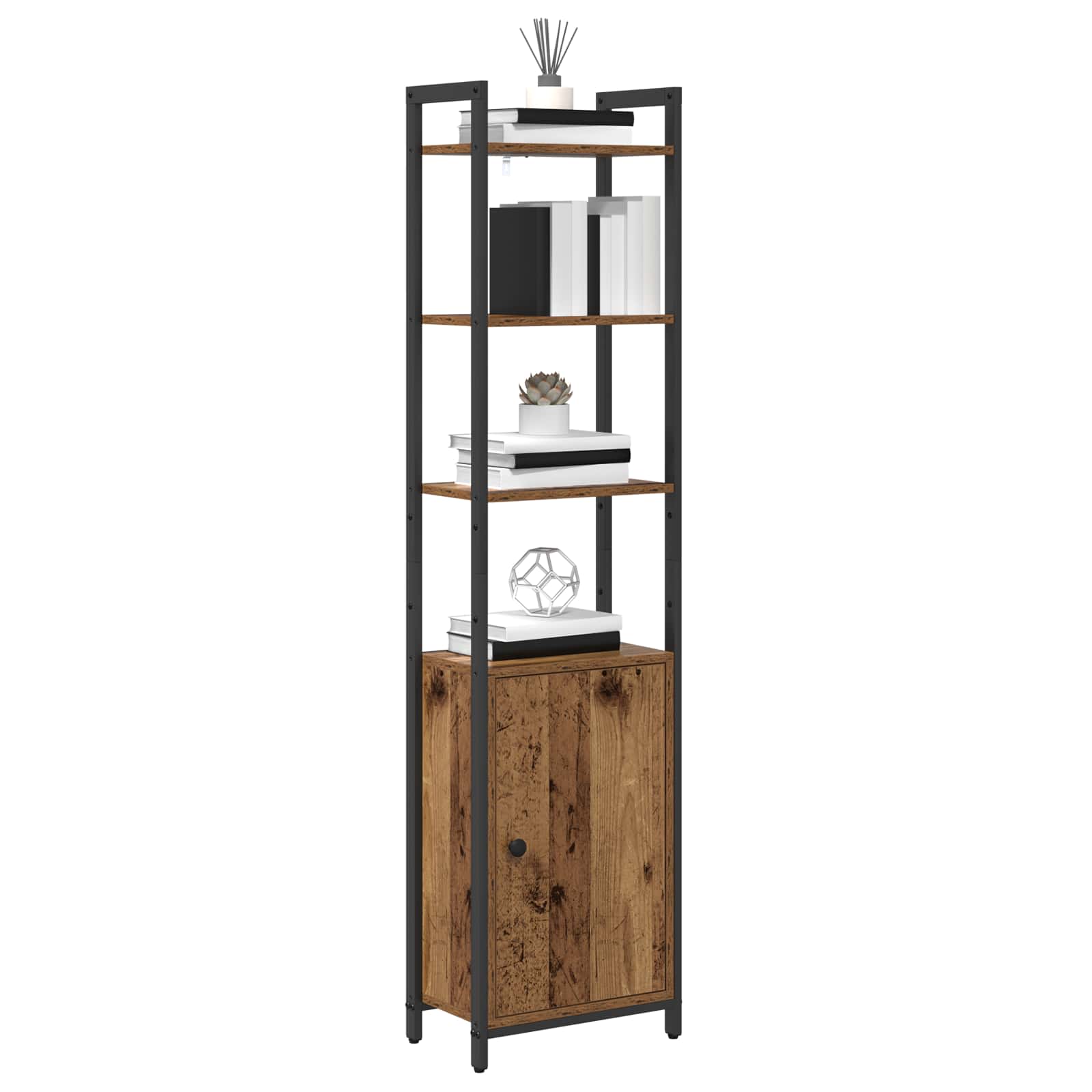 Armadio per Libri Legno vecchio 40 x 24 x 161 cm