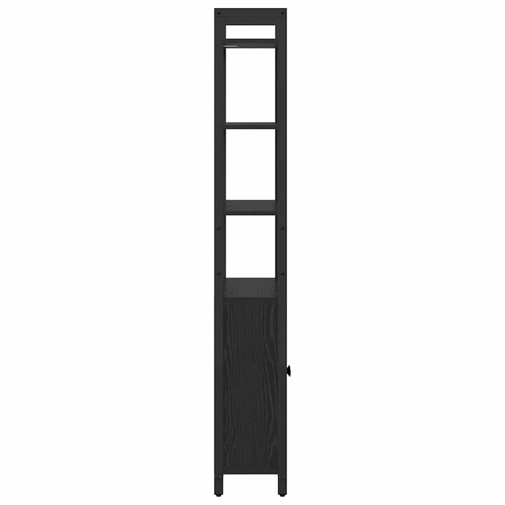 Armadio per Libri Rovere Nero 60 x 24 x 161 cm