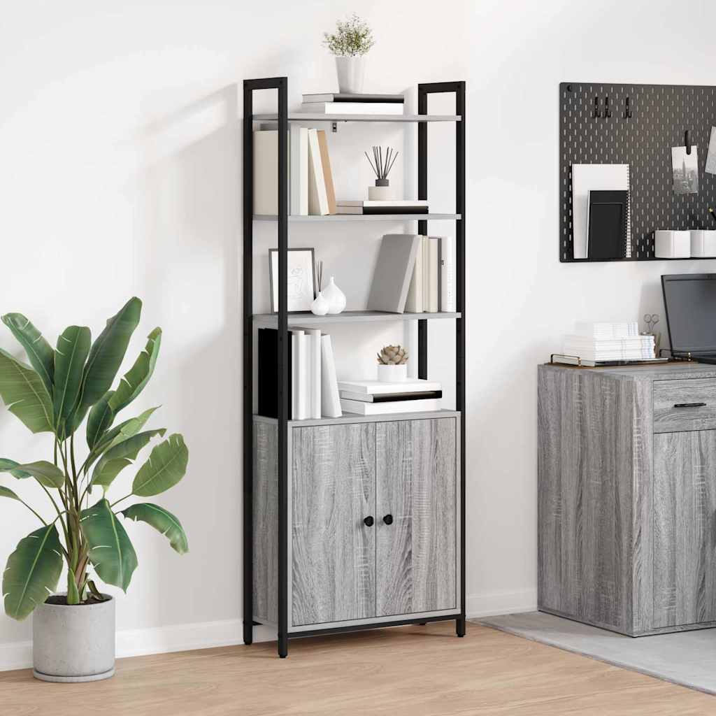 Armadio per Libri Grigio Sonoma 60 x 24 x 161 cm