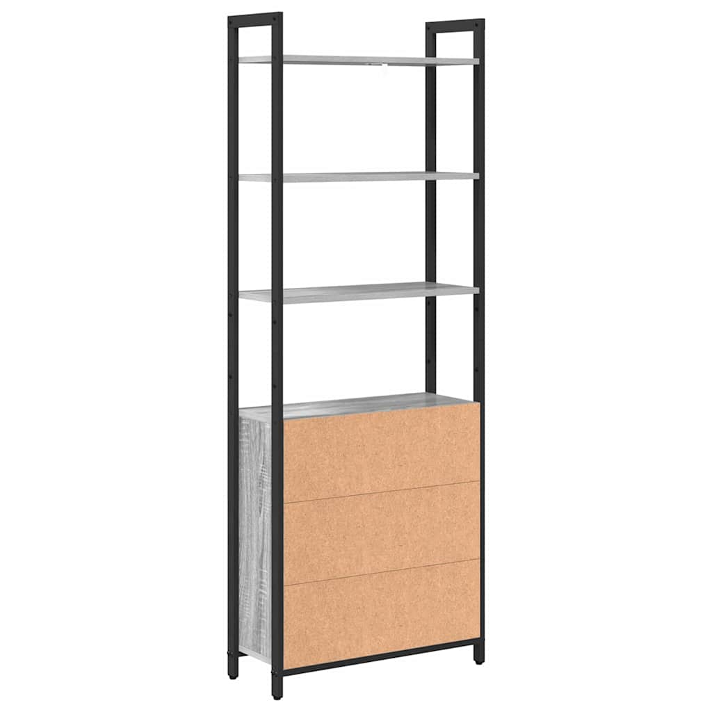 Armadio per Libri Grigio Sonoma 60 x 24 x 161 cm
