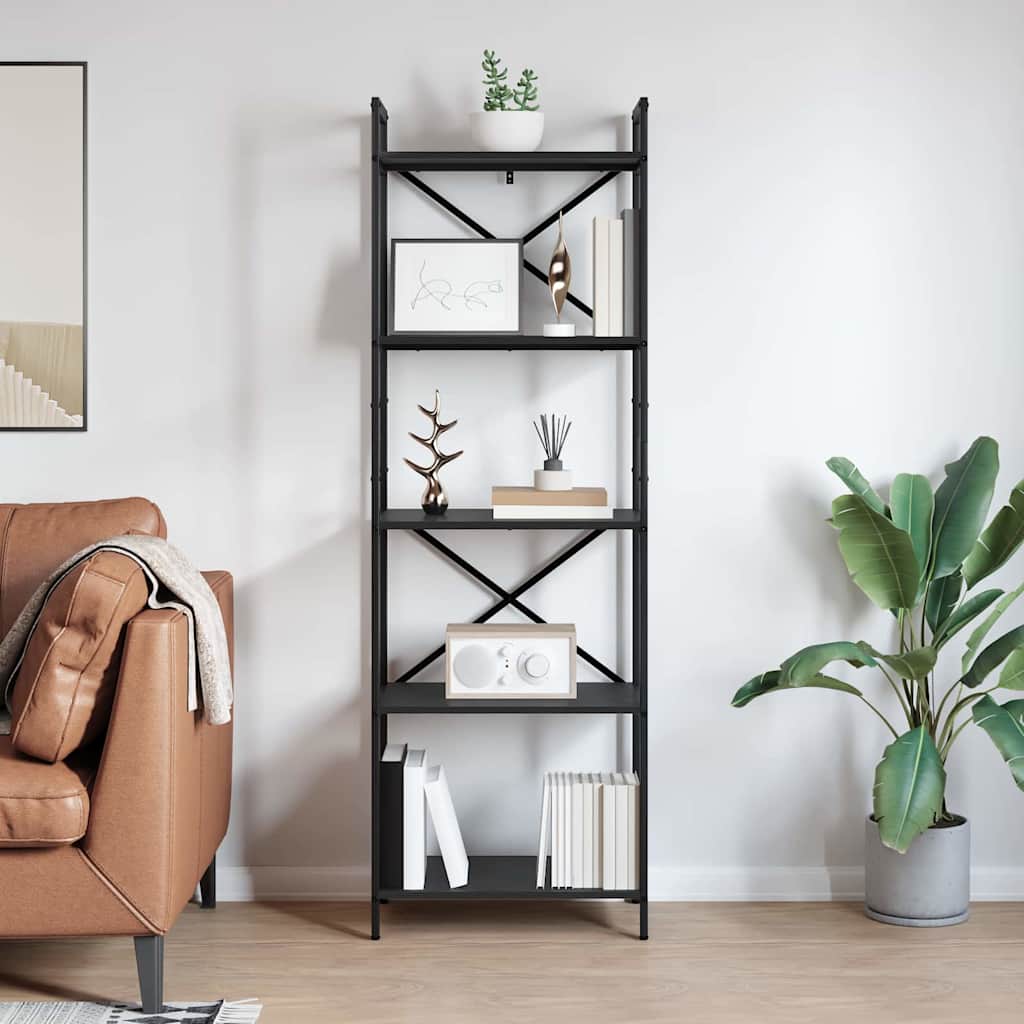 Libreria Rovere Nero 56 x 34 x 171 cm Legno multistrato