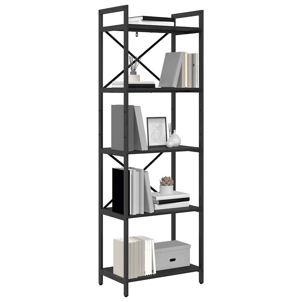 Libreria Rovere Nero 56 x 34 x 171 cm Legno multistrato