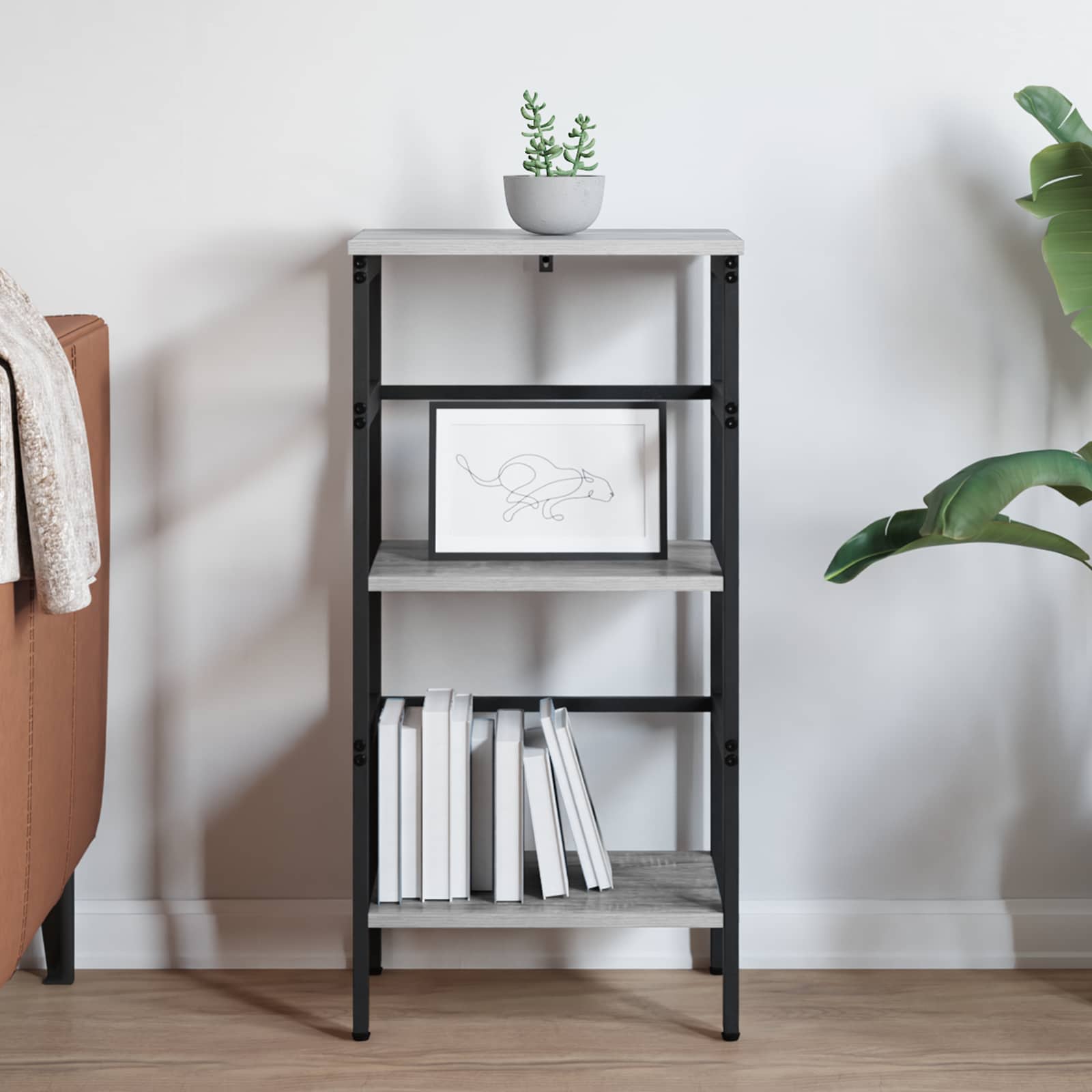 Libreria Grigio Sonoma 40 x 29,5 x 81 cm Legno multistrato
