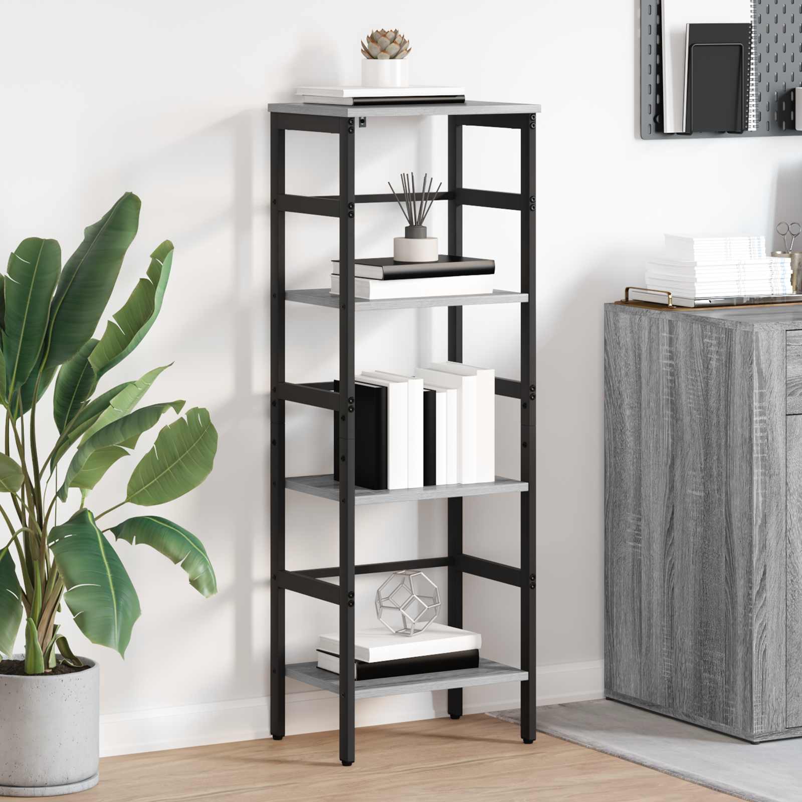 Libreria Grigio Sonoma 40 x 29,5 x 115 cm Legno multistrato