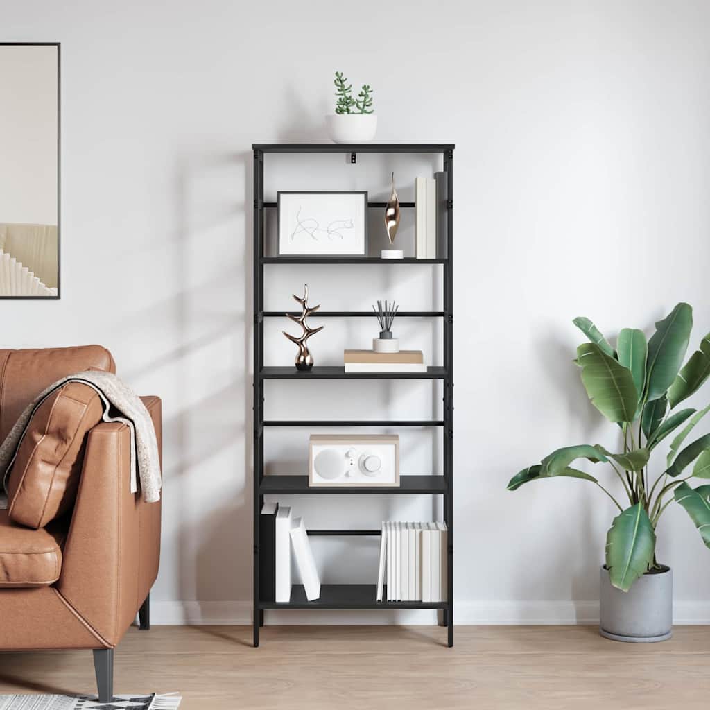 Libreria Rovere Nero 60 x 29,5 x 149 cm Legno multistrato